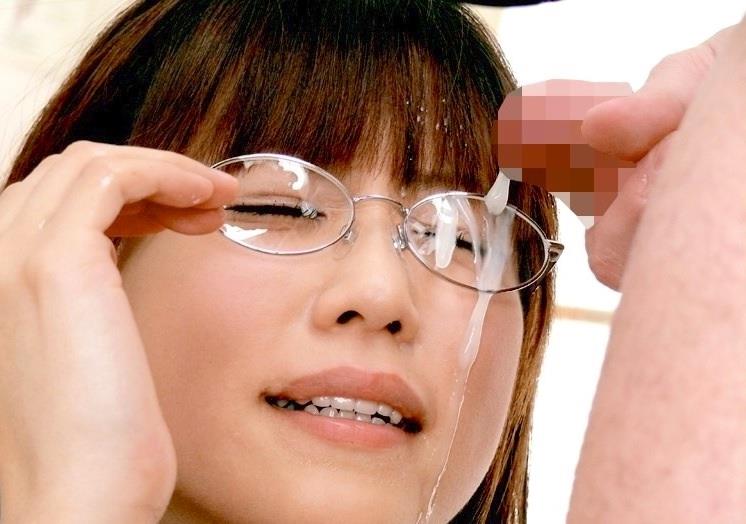 ザーメン 眼鏡 メガネ 精液 ぶっかけ エロ画像【33】