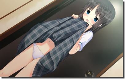 手や口でスカートをたくし上げる二次元パンツ見せエロ画像 ③