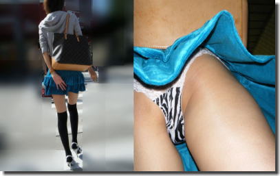 多彩なパンツを楽しめるカラフルな逆さ撮りパンチラ画像集 ③