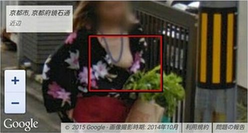 【乳首あり】Googleストリートビューで京都のギャルがおっぱいポロリで丸見えwwwwww