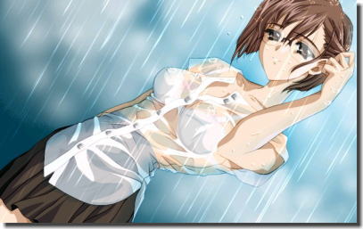 梅雨迫る！雨で下着が透けている二次元濡れ透けエロ画像 ②