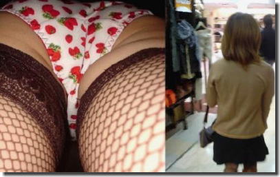 パンツが可愛い女の子を覗くパンチラ逆さ撮りエロ画像 ①