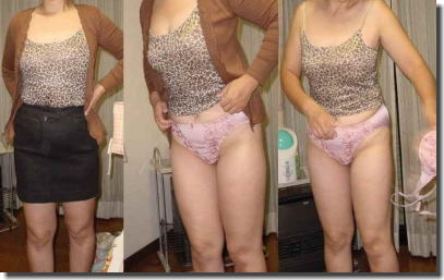 熟女の着替え！洋服や下着を脱ぐ脱衣おばさんのエロ画像 ①