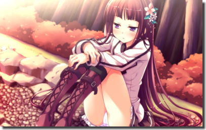 両膝抱えてパンチラしてる体育・体操座りの二次元エロ画像 ③