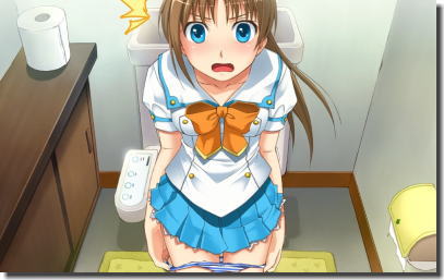 トイレのドアオープンでおしっこを覗かれた二次元エロ画像 ③