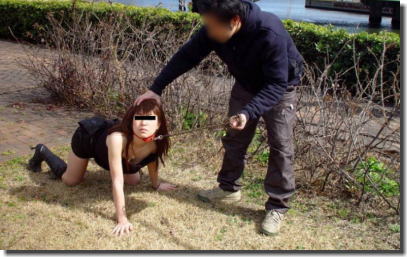 愛すべきメス犬を首輪やリードで飼育調教しているエロ画像 ①