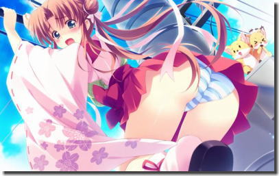 着物や浴衣から下着が見える二次元の和服パンチラエロ画像 ②