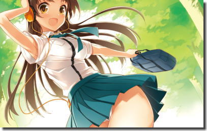 二次元の制服JKが登下校中にパンチラしているエロ画像 ③