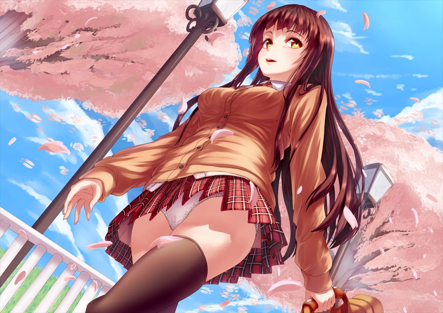 制服 JK 登下校 パンチラ 二次元 エロ画像