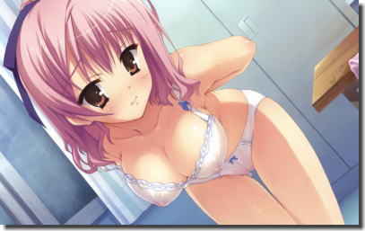 ブラのホックを外す脱ぎかけブラジャーの二次元エロ画像 ②
