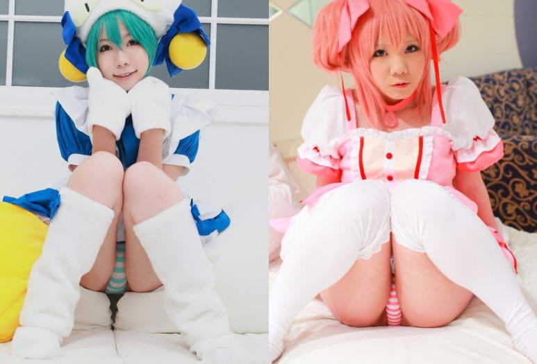 パンチラしたいコスプレイヤーがやる体育座りのエロ画像