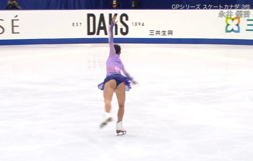 「全日本フィギュア 女子」永井優香(17)のあり得ないハミ尻食い込み！！
