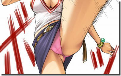 お転婆がハイキックでパンチラしてる二次元脚上げエロ画像 ③