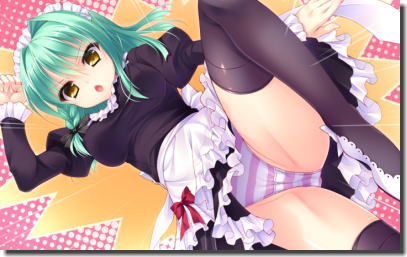 緑色の髪の毛をしたグリーンヘアな女の子の二次元エロ画像 ②
