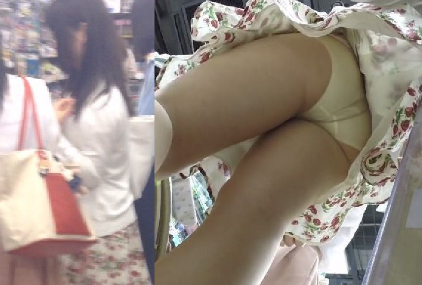 ミニスカ素人をローアングルから見たら見えたパンチラ画像