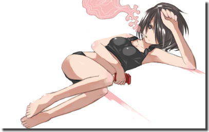 女の子がタバコを吸って一服している二次元喫煙エロ画像 ①