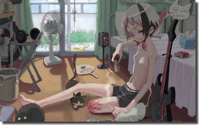 女の子がタバコを吸って一服している二次元喫煙エロ画像 ③