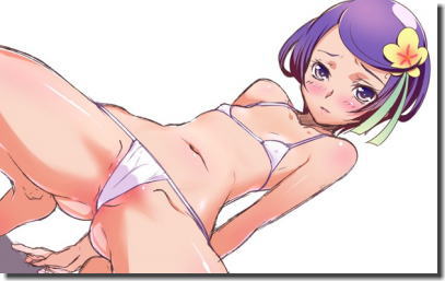 水着にマンコが食い込んでマンスジってる二次元エロ画像 ④