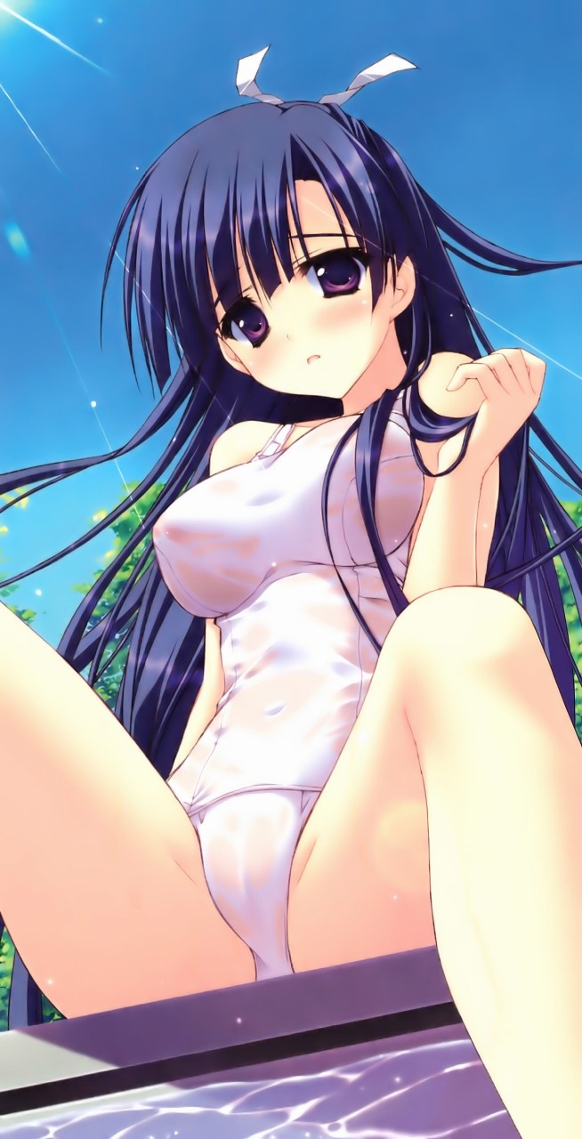 白スク 乳首 透ける 二次元 スクール水着 エロ画像【4】