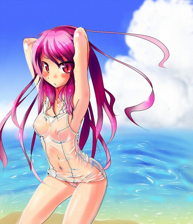 白スク 乳首 透ける 二次元 スクール水着 エロ画像【5】
