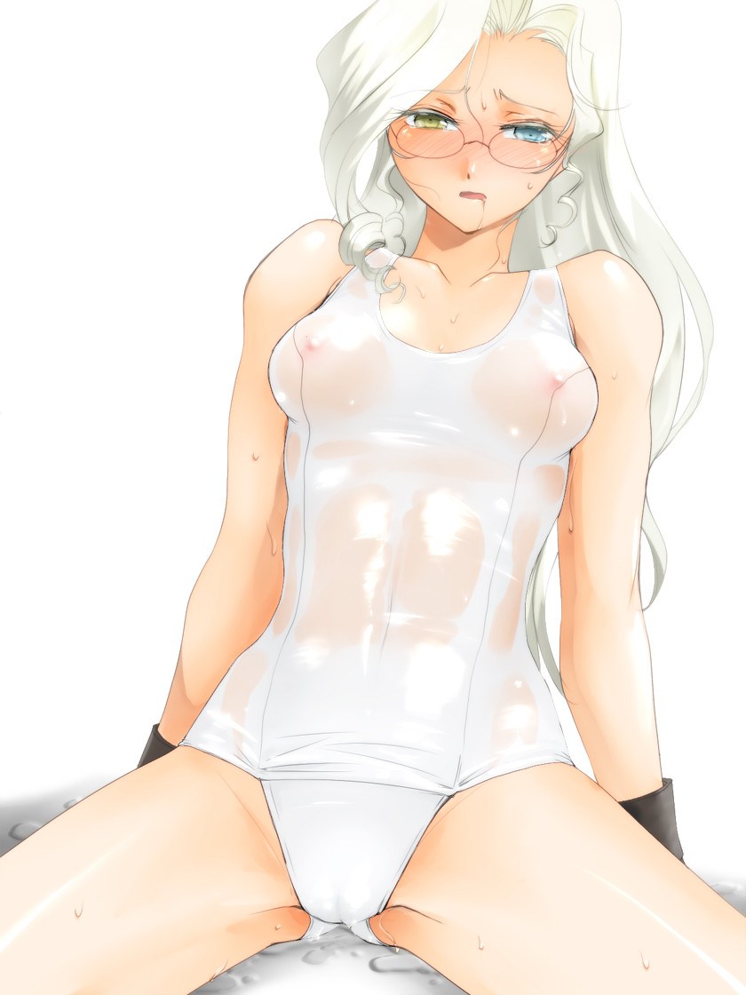白スク 乳首 透ける 二次元 スクール水着 エロ画像【7】