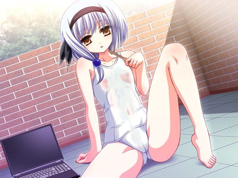 白スク 乳首 透ける 二次元 スクール水着 エロ画像【15】