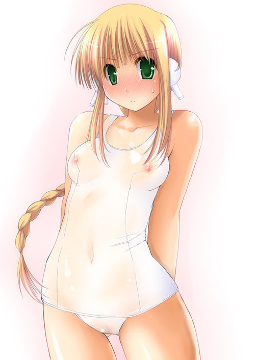 白スク 乳首 透ける 二次元 スクール水着 エロ画像【17】