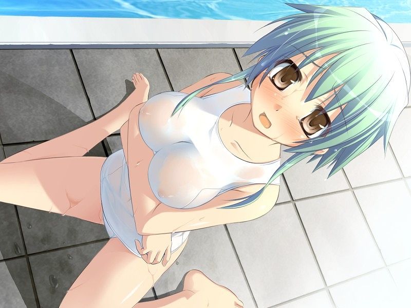 白スク 乳首 透ける 二次元 スクール水着 エロ画像【25】