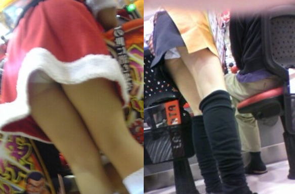 パチンコ屋の店員さん達のパンチラを隠し撮り