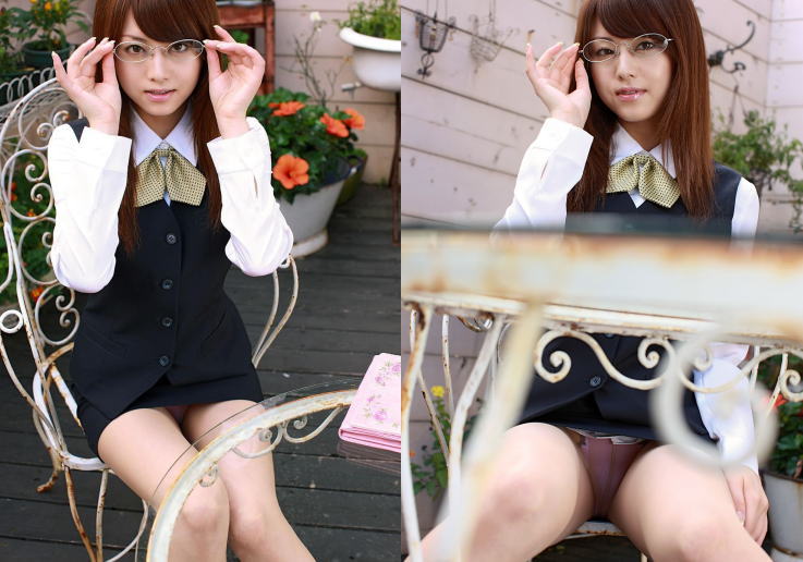 御眼鏡にかなう美人メガネOLのパンチラエロ画像