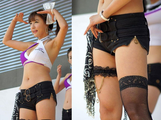 キャンギャル イベコン ホットパンツ 隙間 パンチラ エロ画像【23】