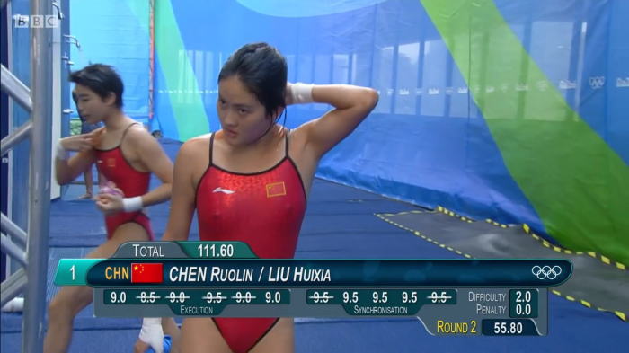 オリンピック女子飛び込み　乳首スケスケ、ハミ尻天国でエロすぎ！！