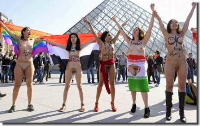 イスラム女性の全裸デモinパリの画像集 ①
