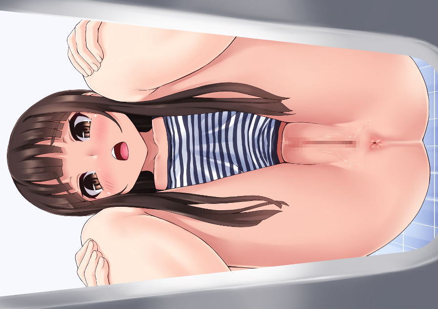 和式トイレの排泄を覗く二次元公衆便所盗撮エロ画像