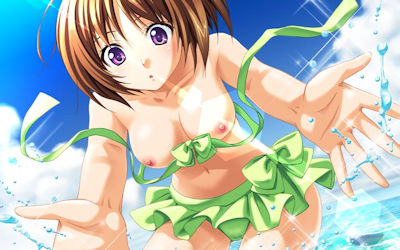 二次元美少女の水着ポロリハプニング画像 ④