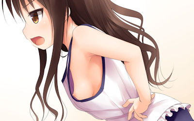 袖口の隙間に乳首ポロリな二次元横乳チラリ画像 ③