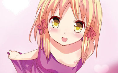 貧乳だから前屈み胸チラで乳首見えてる二次元エロ画像 ②