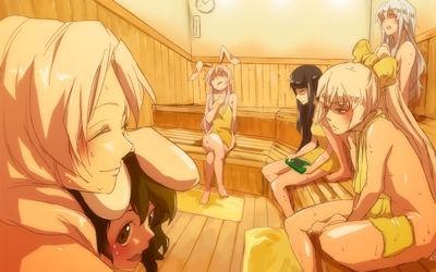 サウナに裸やタオル一枚で入ってる二次元エロ画像 ①