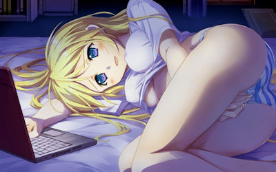 漫画やネットを使うオナネタオナニーの二次元エロ画像 ①