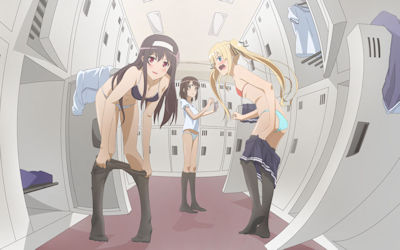ロッカーのある女子更衣室で着替え中の二次元エロ画像 ④
