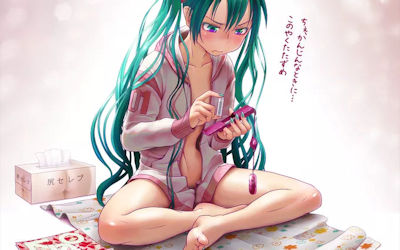あぐらで無防備に座る二次元エロ画像 ④