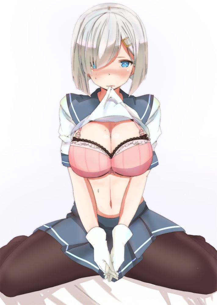 ブラジャー 赤面 たくし上げ 二次元 エロ画像【4】