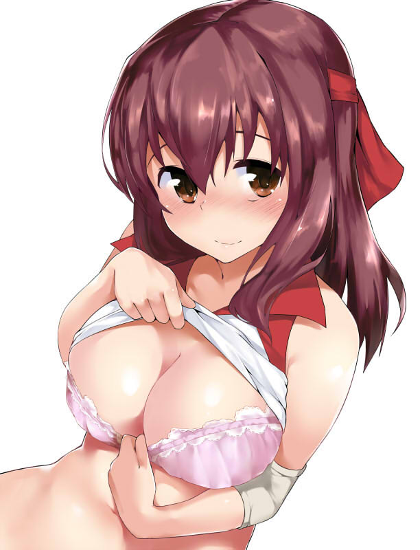 ブラジャー 赤面 たくし上げ 二次元 エロ画像【6】
