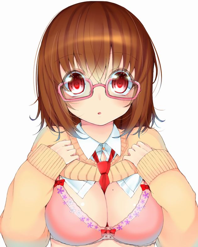 ブラジャー 赤面 たくし上げ 二次元 エロ画像【8】