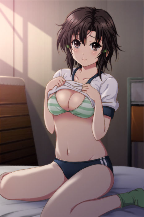 ブラジャー 赤面 たくし上げ 二次元 エロ画像【12】