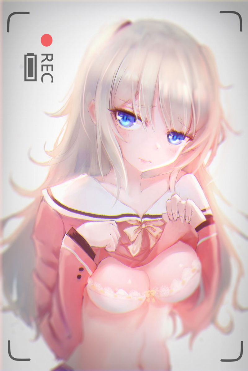 ブラジャー 赤面 たくし上げ 二次元 エロ画像【19】