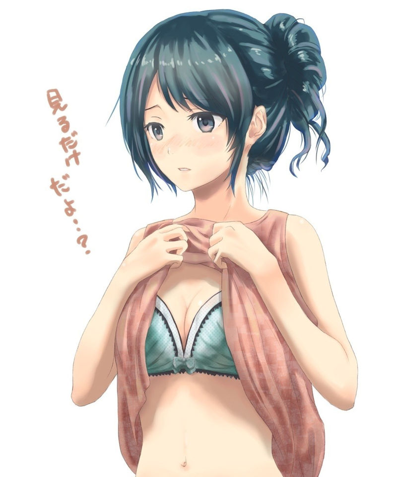 ブラジャー 赤面 たくし上げ 二次元 エロ画像【37】