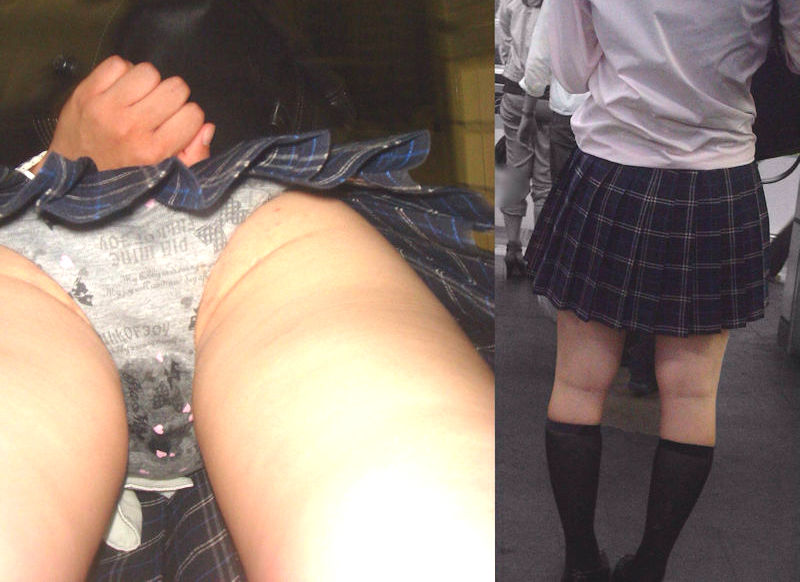 JKのパンツが染みで汚れた制服姿のシミパン画像