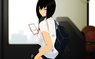 夏服JKはブラジャーが透ける二次元透けブラエロ画像 ②