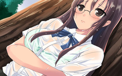 夏服JKはブラジャーが透ける二次元透けブラエロ画像 ③